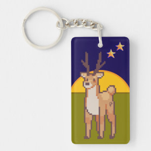 Reindeer, Pixelart, Pixel Art  Sleutelhanger