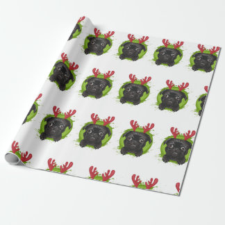 Reindeer Pug Cadeaupapier