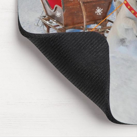 Reindeer Pugs Pulling Santa's Sleigh Mousepad Muismat (Hoek)