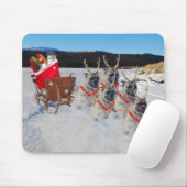 Reindeer Pugs Pulling Santa's Sleigh Mousepad Muismat (Met muis)