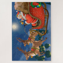 Reindeer Pulling Santa Claus Sleigh | Kerstmis