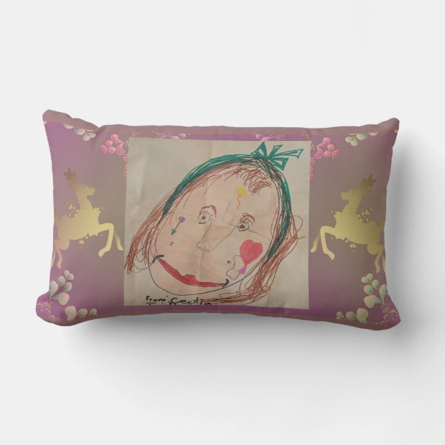 Reindeer Purple w/Photo Throw Pillow Kussen (Voorkant)