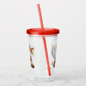 Reindeer Puzzled Funny Kerstpersonage Acryl Drinkbeker (Links)