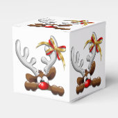Reindeer Puzzled Funny Kerstpersonage Bedankdoosjes (Voorkant Zijde)