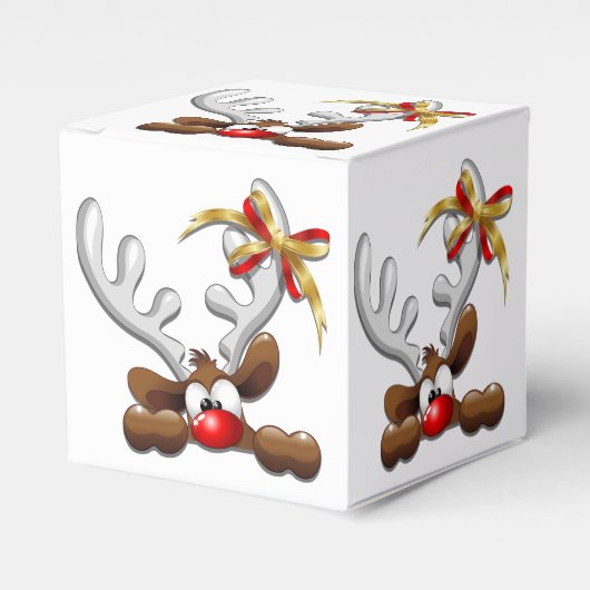 Reindeer Puzzled Funny Kerstpersonage Bedankdoosjes (Voorkant Zijde)