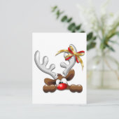 Reindeer Puzzled Funny Kerstpersonage Briefkaart (Staand voorkant)
