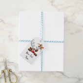 Reindeer Puzzled Funny Kerstpersonage Cadeaulabel (Met Touw)