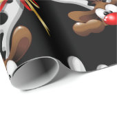 Reindeer Puzzled Funny Kerstpersonage Cadeaupapier (Rol Hoek)