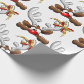 Reindeer Puzzled Funny Kerstpersonage Cadeaupapier (Hoek)