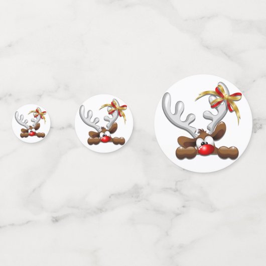 Reindeer Puzzled Funny Kerstpersonage Confetti (Voorkanten)