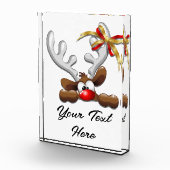 Reindeer Puzzled Funny Kerstpersonage Fotoblokken (Rechts)