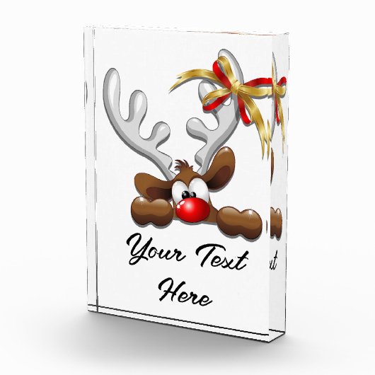 Reindeer Puzzled Funny Kerstpersonage Fotoblokken (Rechts)