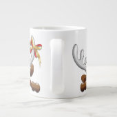 Reindeer Puzzled Funny Kerstpersonage Grote Koffiekop (Achterkant)