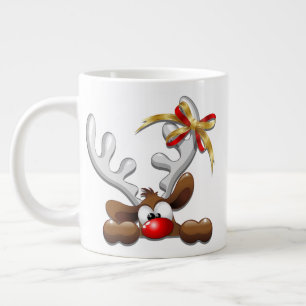 Reindeer Puzzled Funny Kerstpersonage Grote Koffiekop