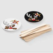 Reindeer Puzzled Funny Kerstpersonage Handwaaier (Niet-gemonteerd)