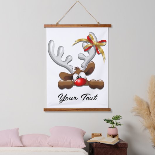 Reindeer Puzzled Funny Kerstpersonage Hangend Wandkleed (Slaapkamer)