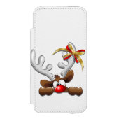 Reindeer Puzzled Funny Kerstpersonage Incipio iPhone Portemonnee Hoesje (Voorkant Agenda)