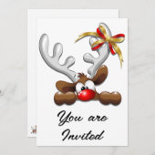 Reindeer Puzzled Funny Kerstpersonage Kaart (Voorkant / Achterkant)