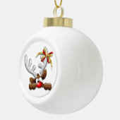 Reindeer Puzzled Funny Kerstpersonage Keramische Bal Ornament (Rechts)