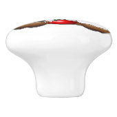 Reindeer Puzzled Funny Kerstpersonage Keramische Knop (Zijkant)