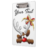 Reindeer Puzzled Funny Kerstpersonage Klembord (Links)