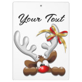 Reindeer Puzzled Funny Kerstpersonage Klembord (Achterkant)