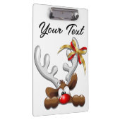 Reindeer Puzzled Funny Kerstpersonage Klembord (Rechts)