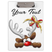 Reindeer Puzzled Funny Kerstpersonage Klembord (Voorkant)