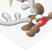 Reindeer Puzzled Funny Kerstpersonage Korte Tafelloper (Hoek)