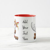 Reindeer Puzzled Funny Kerstpersonage Mok (Midden)