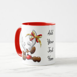 Reindeer Puzzled Funny Kerstpersonage Mok