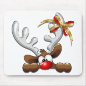 Reindeer Puzzled Funny Kerstpersonage Muismat (Voorkant)