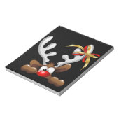 Reindeer Puzzled Funny Kerstpersonage Notitieblok (Linkerzijde)