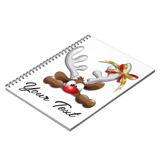 Reindeer Puzzled Funny Kerstpersonage Notitieboek (Linkerzijde)