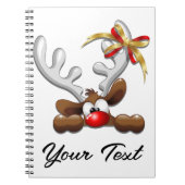 Reindeer Puzzled Funny Kerstpersonage Notitieboek (Voorkant)