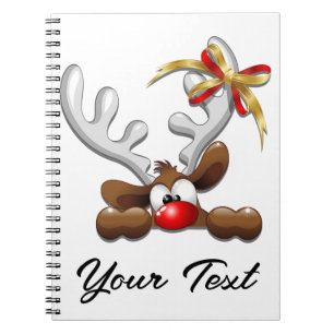 Reindeer Puzzled Funny Kerstpersonage Notitieboek