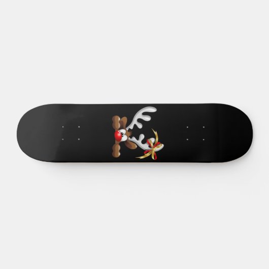 Reindeer Puzzled Funny Kerstpersonage Persoonlijk Skateboard (Horizontaal)