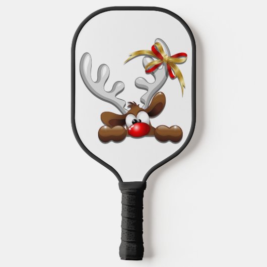 Reindeer Puzzled Funny Kerstpersonage Pickleball Paddle (Achterkant)