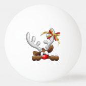 Reindeer Puzzled Funny Kerstpersonage Pingpongbal (Achterkant)