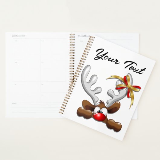 Reindeer Puzzled Funny Kerstpersonage Planner (Display)