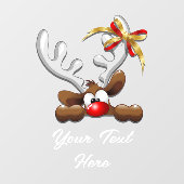 Reindeer Puzzled Funny Kerstpersonage Raamsticker (Vel)