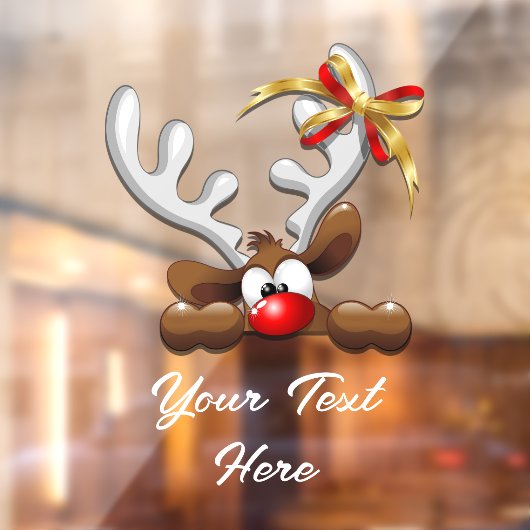 Reindeer Puzzled Funny Kerstpersonage Raamsticker (Vel 2)