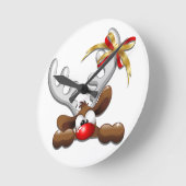 Reindeer Puzzled Funny Kerstpersonage Ronde Klok (Hoek)