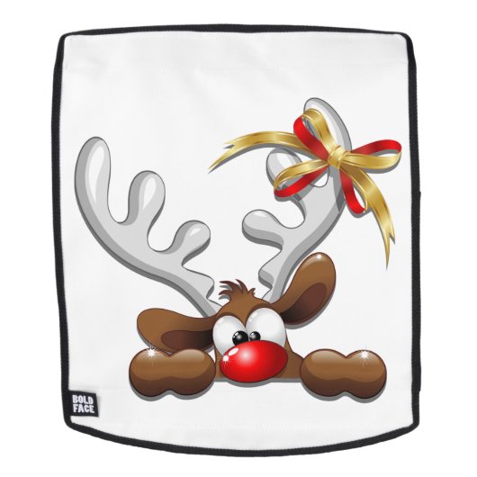 Reindeer Puzzled Funny Kerstpersonage Rugtassen (Verwijderbaar gezicht)