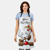 Reindeer Puzzled Funny Kerstpersonage Schort (Gedragen)