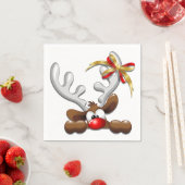 Reindeer Puzzled Funny Kerstpersonage Servet (Insitu)