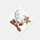 Reindeer Puzzled Funny Kerstpersonage Servet (Hoek)