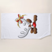 Reindeer Puzzled Funny Kerstpersonage Strandlaken (Voorkant)