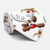 Reindeer Puzzled Funny Kerstpersonage Stropdas (Opgerold)