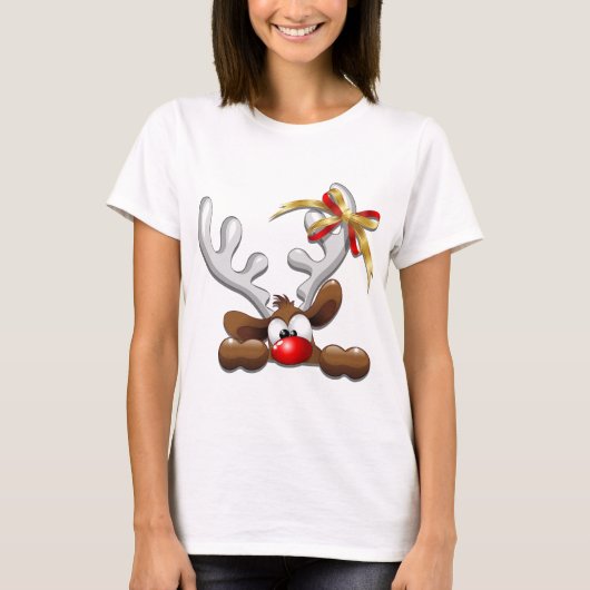 Reindeer Puzzled Funny Kerstpersonage T-shirt (Voorkant)